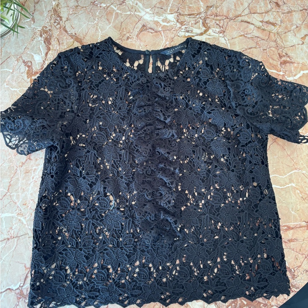Zara  Black Lace Top